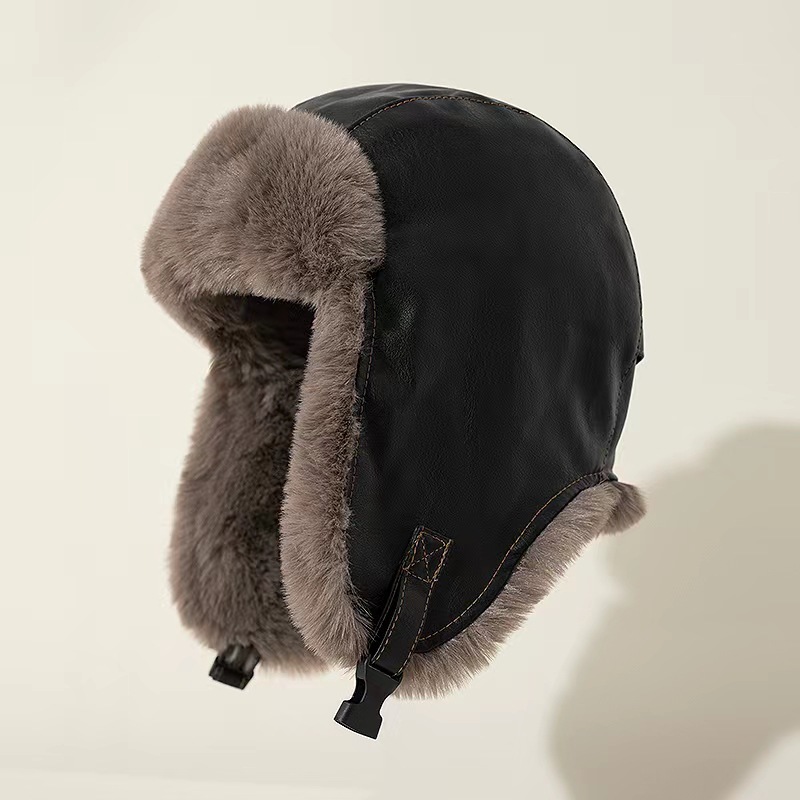 1pcs Men's Winter Retro leathe - Trapper Hat Ear Flap review and price
