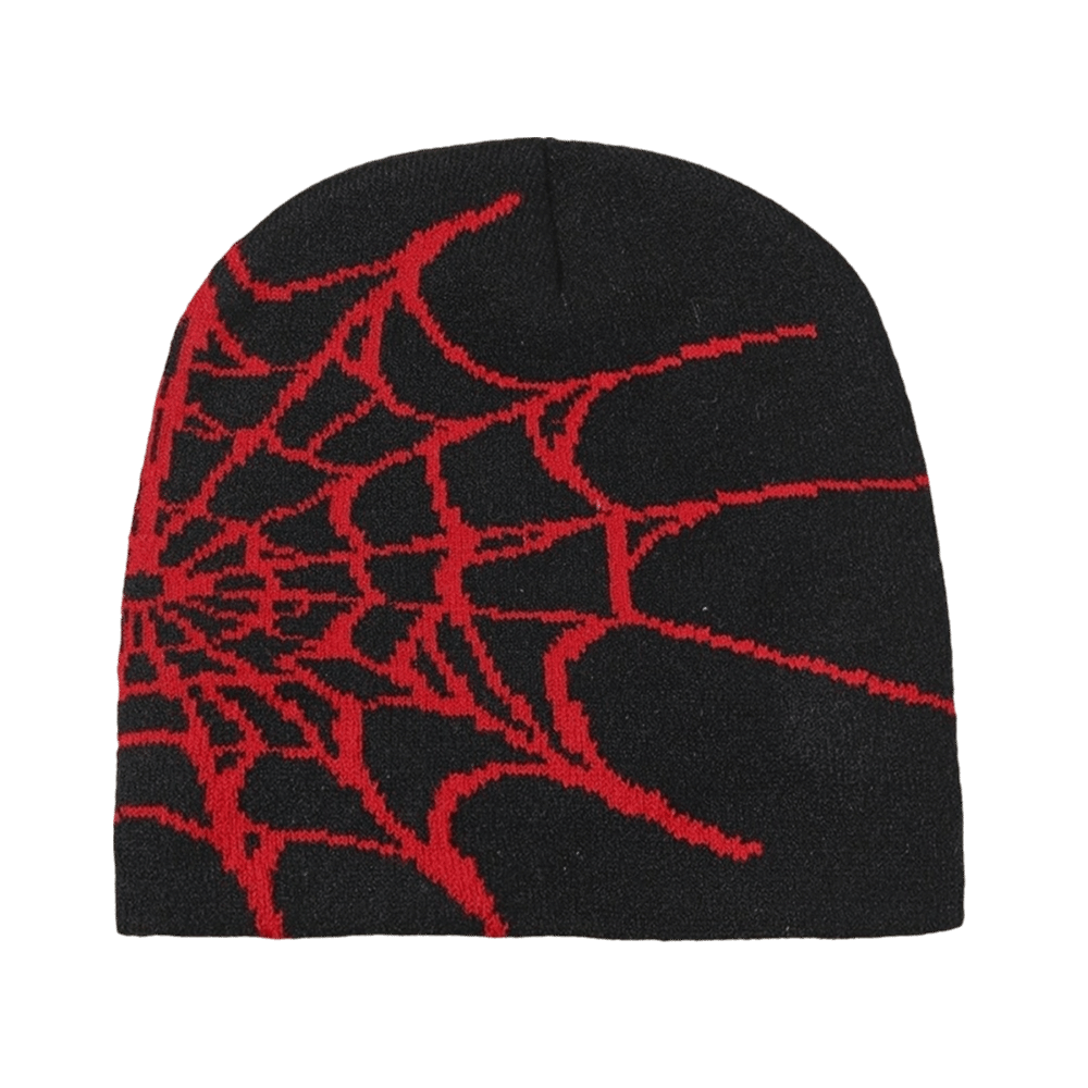 Y2K Soft Spider Web Pattern Be - Beanie Cuffed Knit review and price