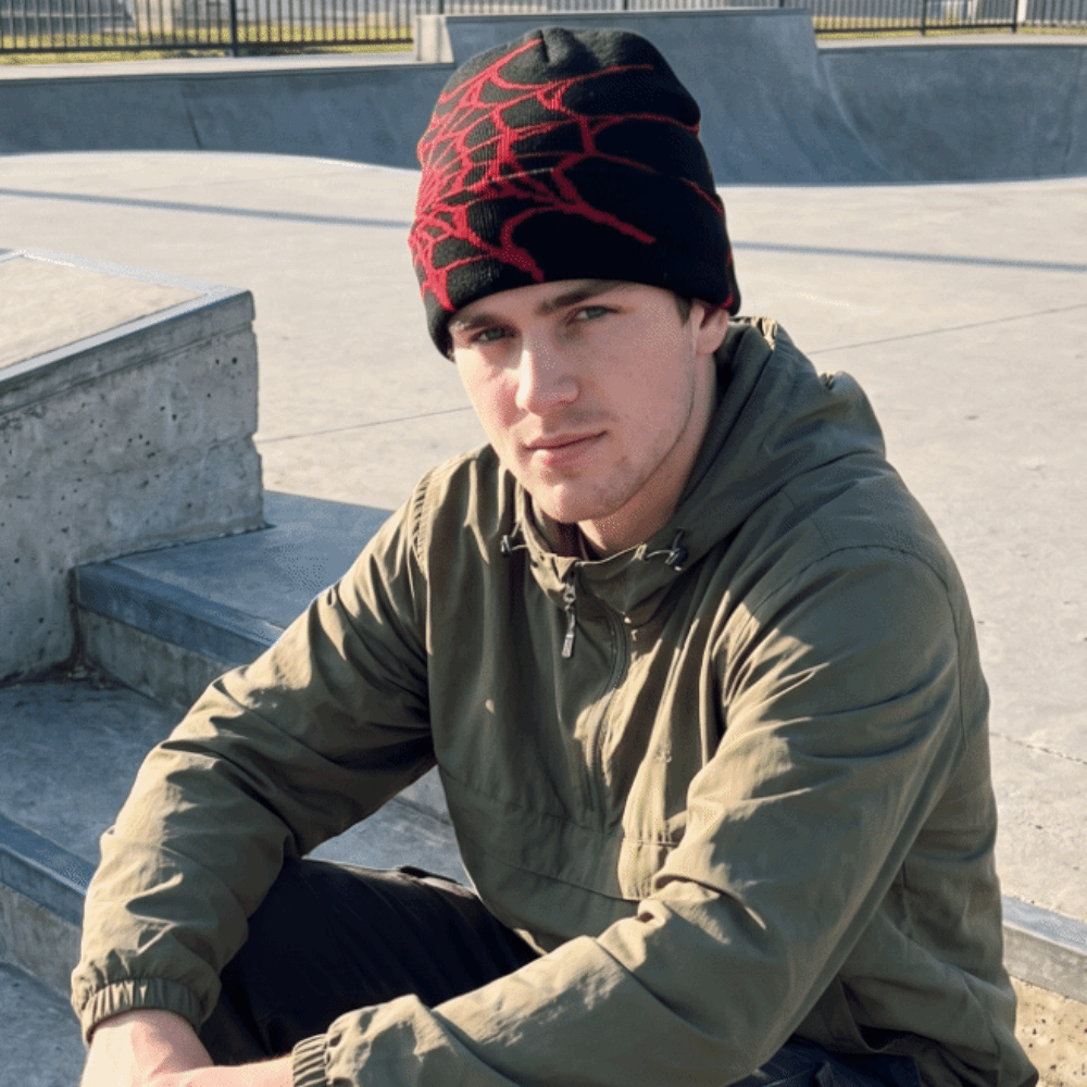Gothic Soft Spider Web Pattern - Beanie Cuffed Knit review and price