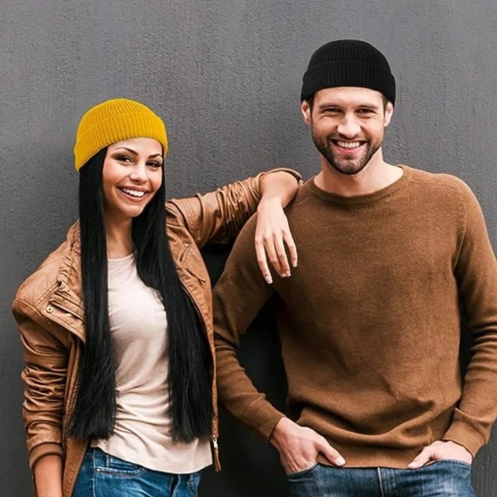 Autumn Winter Unisex Solid Col - Beanie Cuffed Knit review and price
